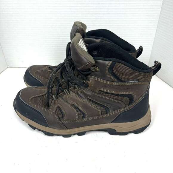 Eddie Bauer Boots Mens 10 M Fairmont Waterproof Hiking Brown Leather Outdoors - Picture 1 of 8